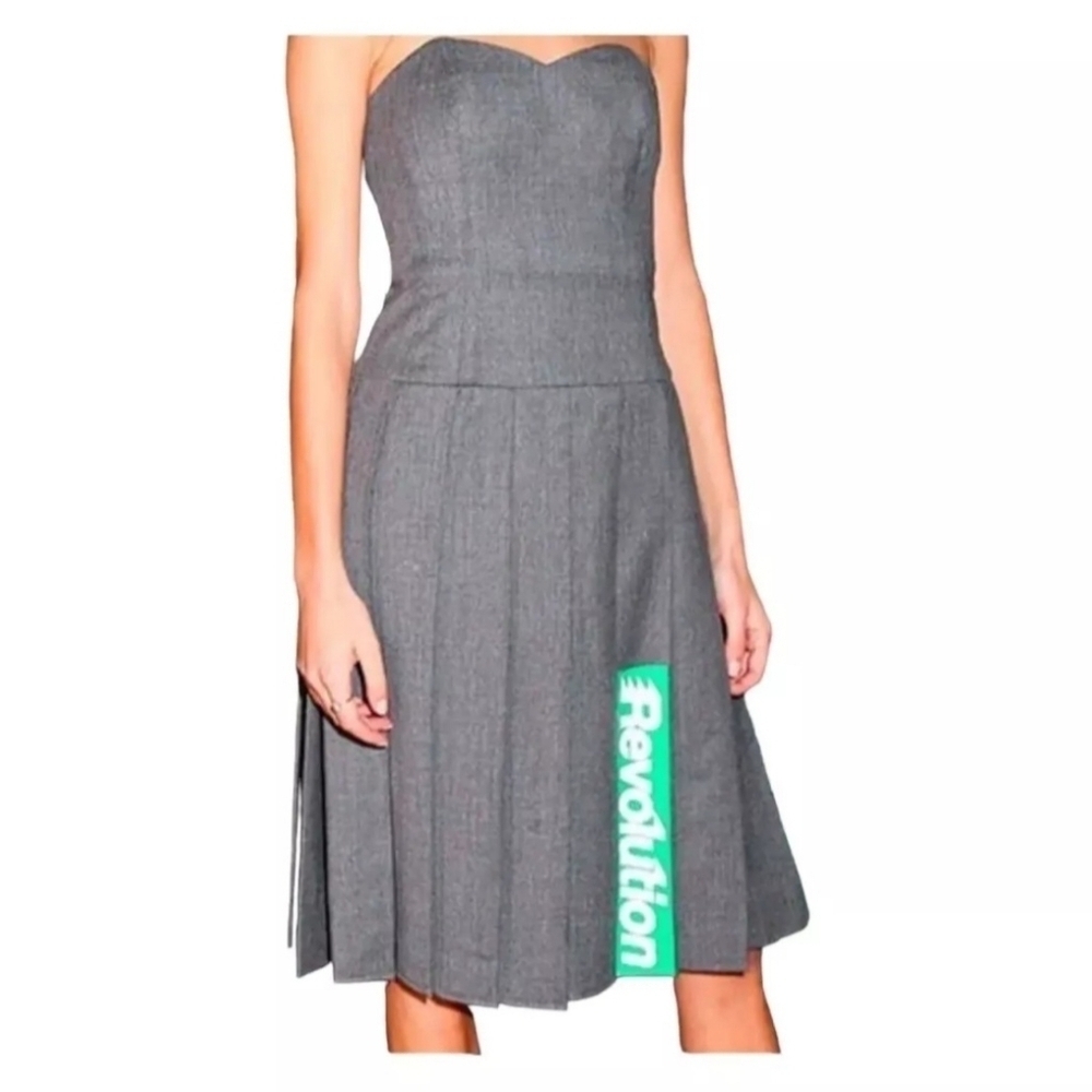 Marc By Marc Jacobs Black and Gray Strapless A-line Dress